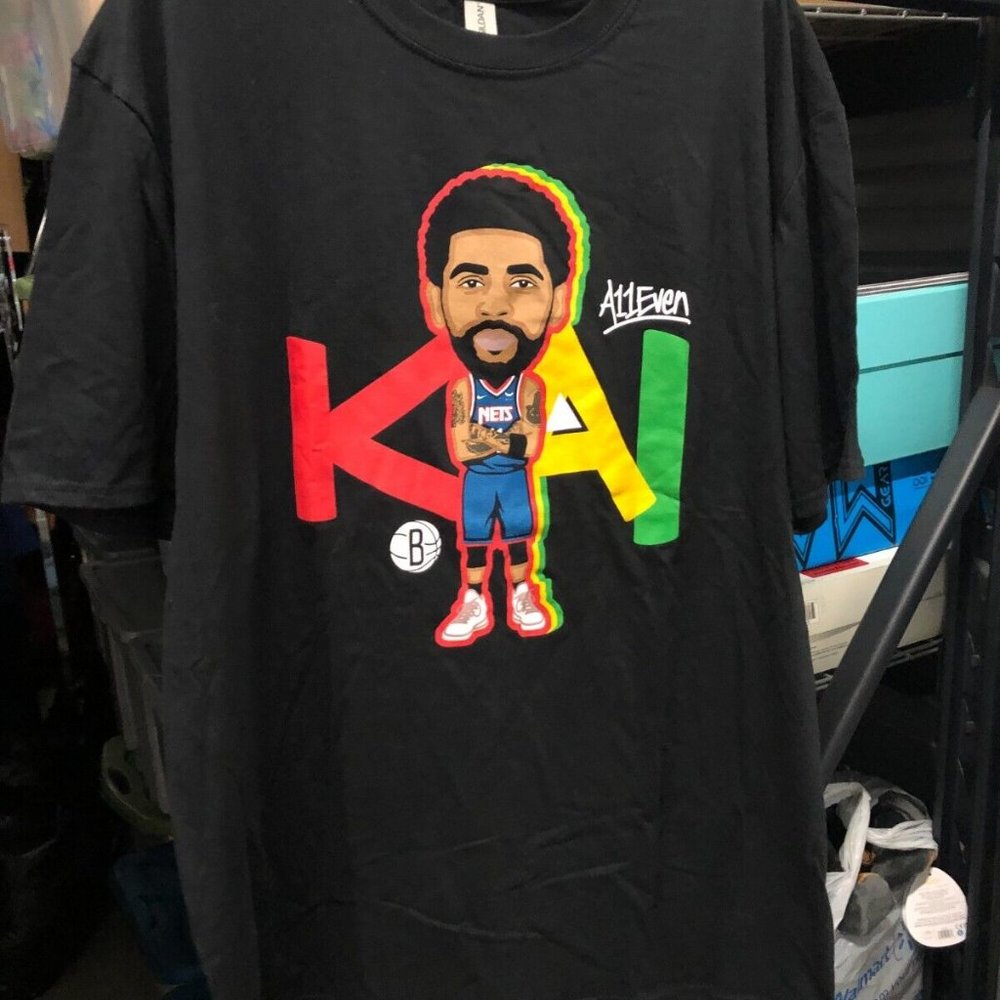 Kyrie Irving Brooklyn Nets Promo Basketball A11Even XL shirt 90s 80s tee for fa
